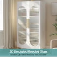 thumbnail image 2 of Película de Privacidad para Ventanas de Vidrio Acanalado, Adhesivo de Ventana de Vidrio Estriado 3D Esmerilado, Calcomanías Decorativas de Vinilo Adhesivo para Puertas para Baño Hogar Bloqueo, 2 of 4