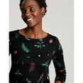 thumbnail image 4 of Joules Women's Harbour Print Long Sleeve Jersey Top (Black Midnight Beasts, 6/Small), 4 of 5
