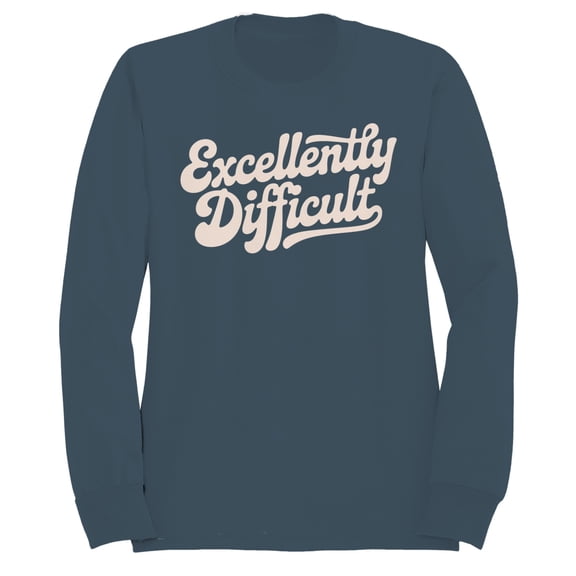 Smartprints Excellently Difficult Motivational Quote Women's Sweatshirt Dark Heather, Cotton, S
