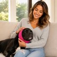 thumbnail image 4 of BingTong Dog Noise Cancelling Ear Wrap, Dog No Shake Ear Muffs Noise Protection Firework Thunder Vacuum, Comfortable Quiet Dogs Calming Hoodie, For Grooming Bathing & Swimming Hot Pink, 4 of 4