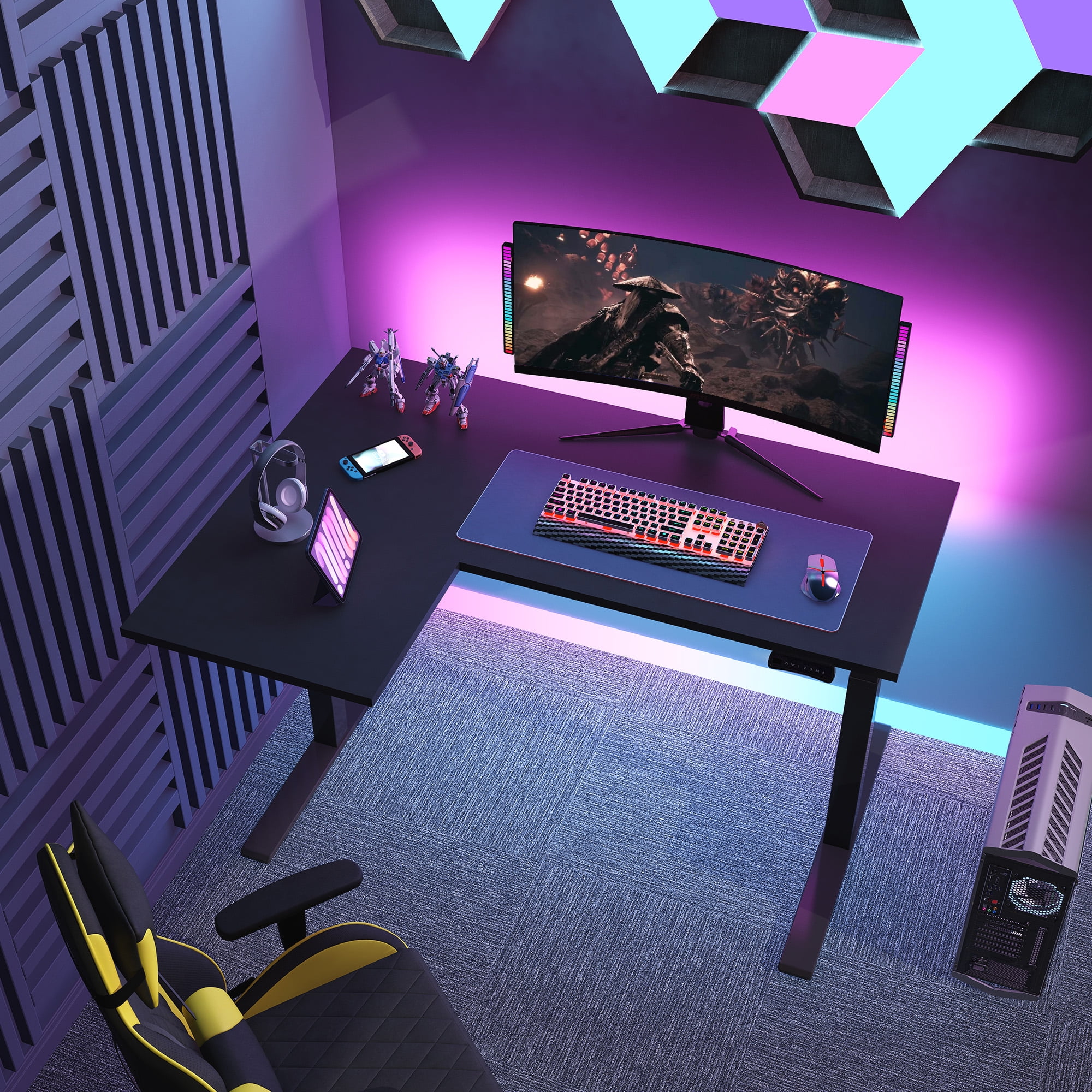 FlexiSpot 63"x40" L Shaped Height Adjustable Standing Desk Dual Motor