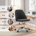 thumbnail image 5 of Atilioo Office Vanity Chair, Armless Computer Desk Chair, 360° Rolling Swivel Adjustable Seat Height, Comfy Fabric Upholstered, Easy to Assemble, Ideal for Bedroom Study Makeup Room, Black, 5 of 7