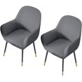 thumbnail image 1 of (Gris claro) Fundas protectoras para sillas con apoyabrazos, universales para comedor, cocina, gris oscuro, juego de 2, 1 of 5
