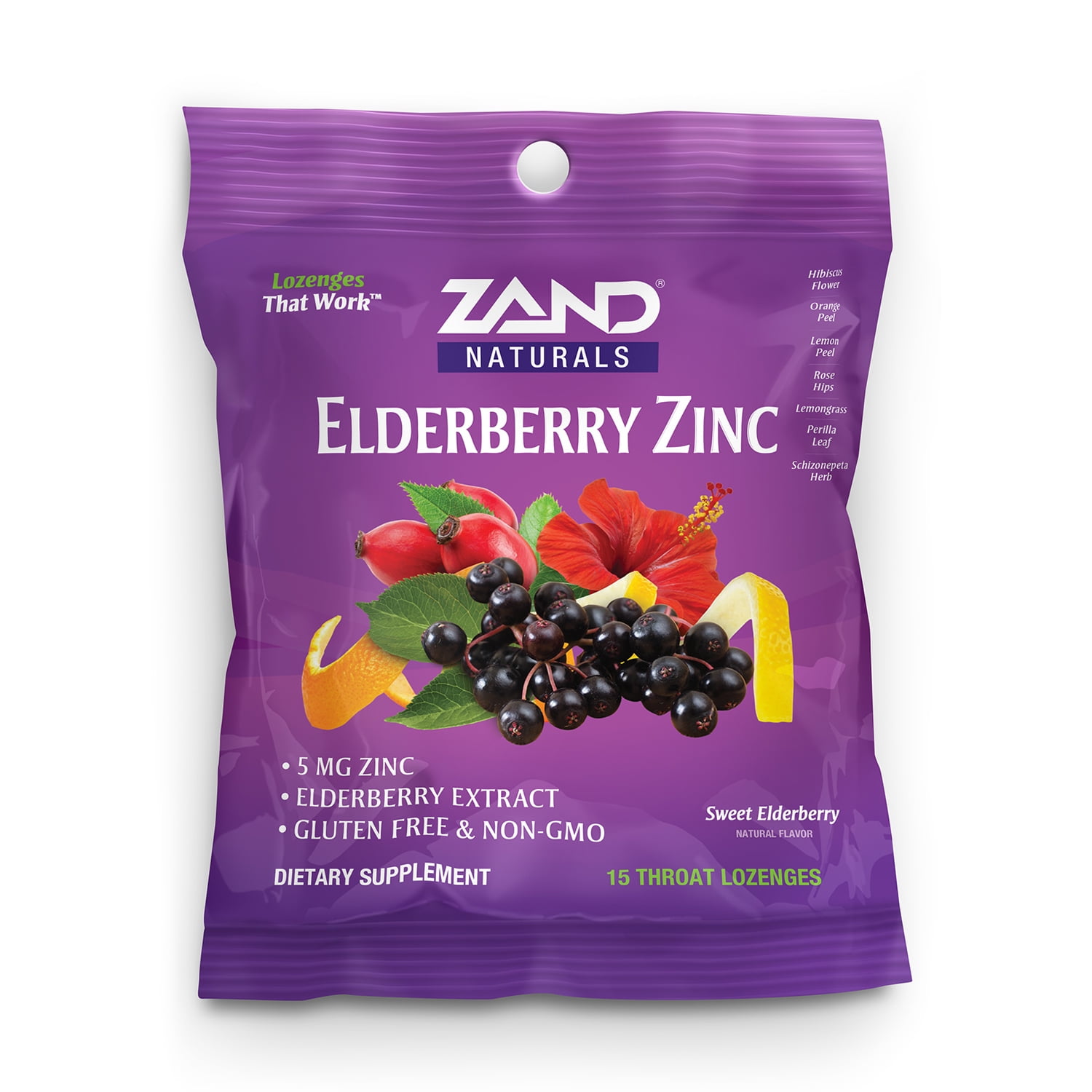 Zand Immunity Elderberry Zinc HerbaLozenge Immune Support Throat