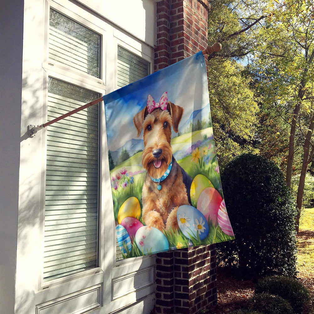 Airedale Terrier Easter Egg Hunt House Flag 28 in x 40 in