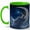 Green, variant on Crescent Moon Girl 11oz Ceramic Mug, Celestial Fantasy Art