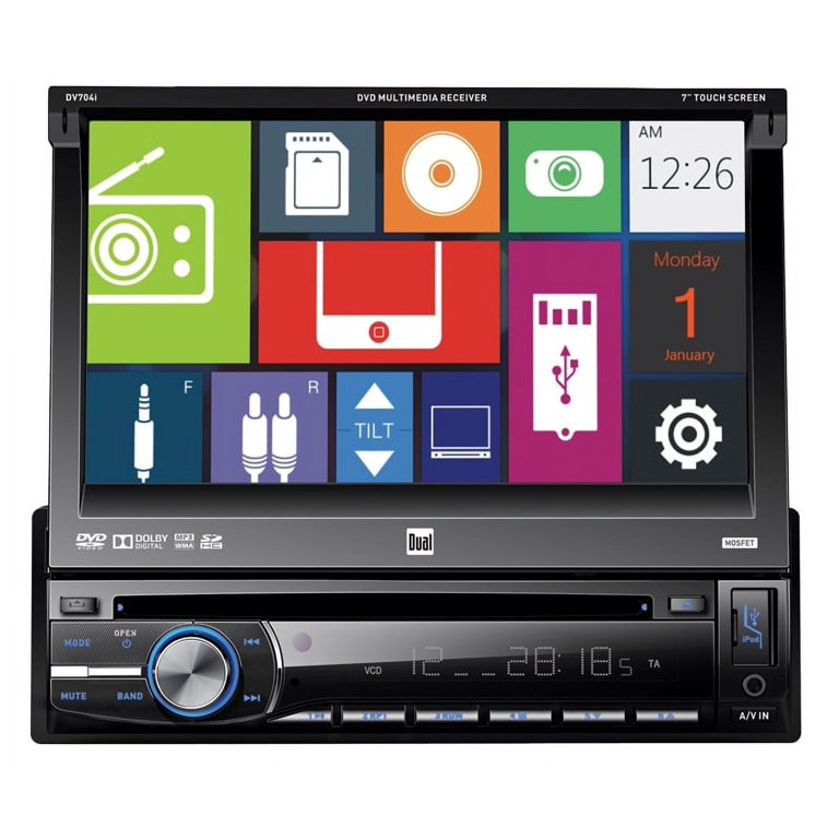 Dual XDVD176BT 7 Retractable Touchscreen Bluetooth Car, 44 OFF