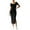 Black%GC100, variant on SJLDQY Womens Casual Knit Dress Short Sleeve Dresses for Women A Line Solid Color Slit Spring Fall Bodycon Dress