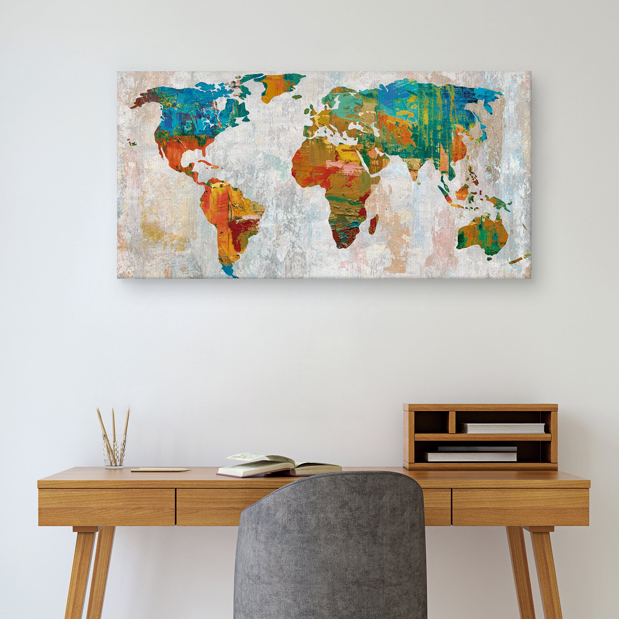 Abstract World Map by Paul Duncan Map of the World Canvas Art