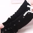 thumbnail image 2 of lnmuld Cute Leg Warmers Women's Knit Leg Warmer Socks with Decorative Lace Trim and Secure Button Closure for Cozy Comfort Size:One Size, 2 of 4