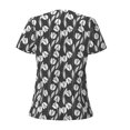 thumbnail image 3 of Uemuo Tulips Flowers Drawing Women's Deep V-Neck Low Cut Tops - Casual Loose Fit with Stainless Steel Loop, Soft, Breathable, Perfect for Office, Travel, and Daily Wear-Small, 3 of 5