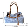 thumbnail image 3 of Hfppkn Leopard Print PU Leather Slouchy Tote Bag Short Handle Underarm Shoulder Handbag for Women 36x12x20cm Blue, 3 of 7