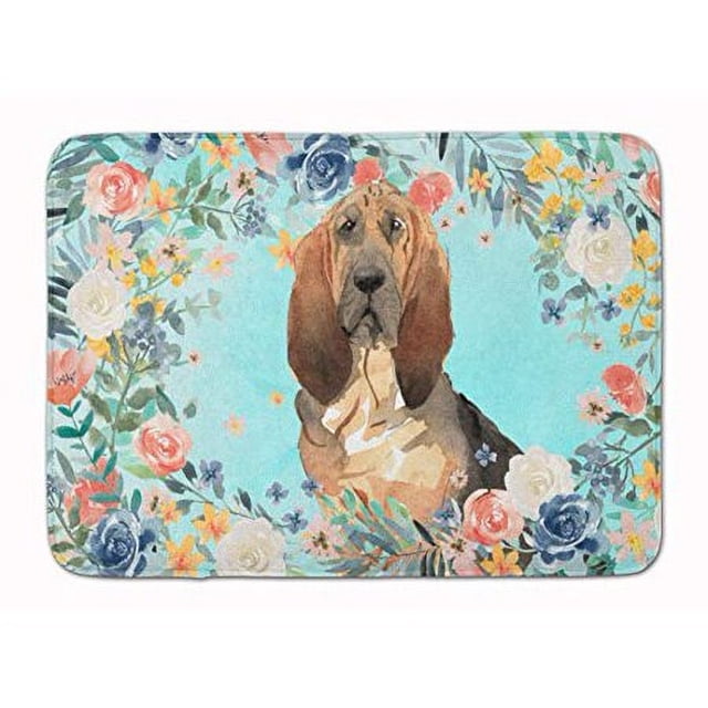 Carolines Treasures CK3434RUG Bloodhound Bath Mat Machine Washable Anti-Fatigue Memory Foam Kitchen Rug, 19 X 27, Multicolor