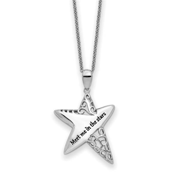 Finest Gold Sterling Silver Antiqued Meet Me in. the Stars 18 in. Necklace