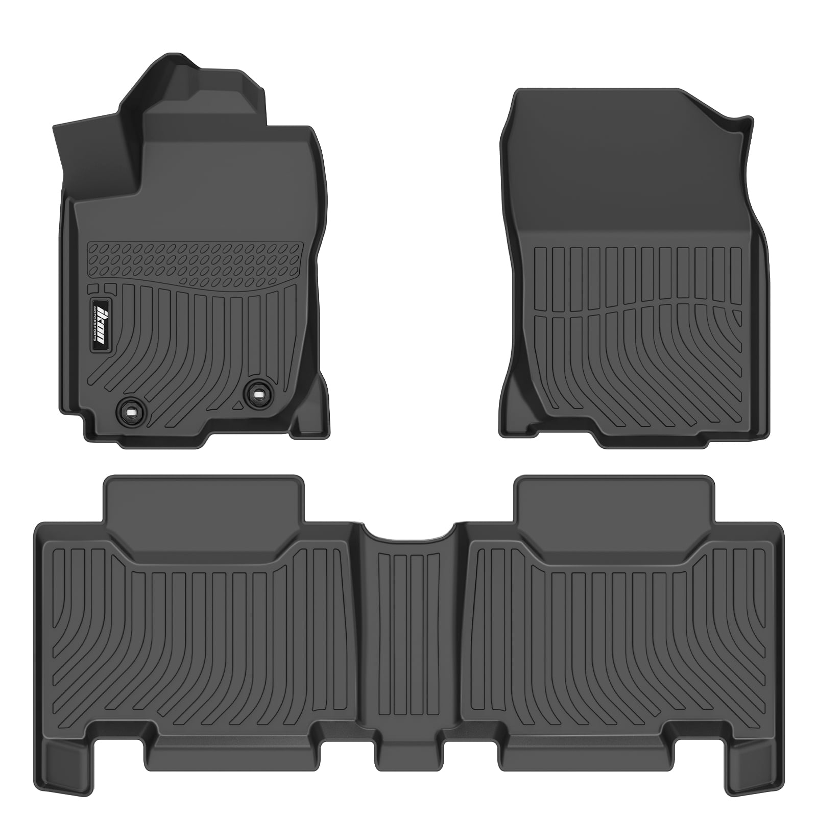 Ikon Motorsports 3D Molded TPE Floor Mats + Trunk Mat Fits 2013-2018 Toyota RAV4, Black Waterproof Non-Slip Floor Liners, Front 2nd Row Carpets 4PCS