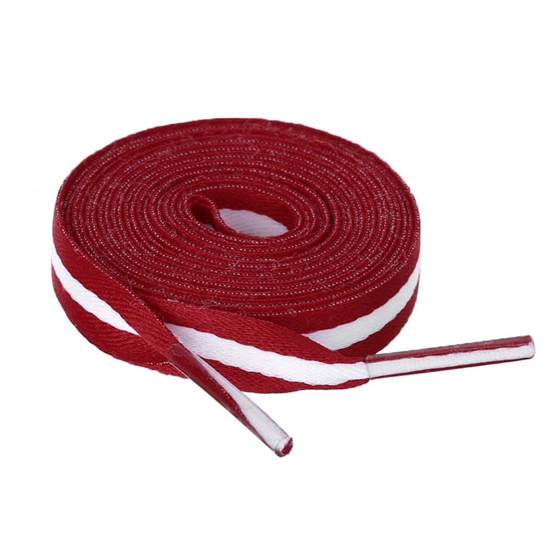 2 Pairs Color Block Colorful Stripe Canvas Flat Shoelace Shoe Laces