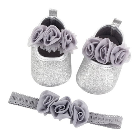 

MPWEGNP Girls Shoes Toddler Flowers Prewalker Princess Baby Twinkling Headband Baby Shoes Led Light up Baby Shoes Girls High Top Size 10