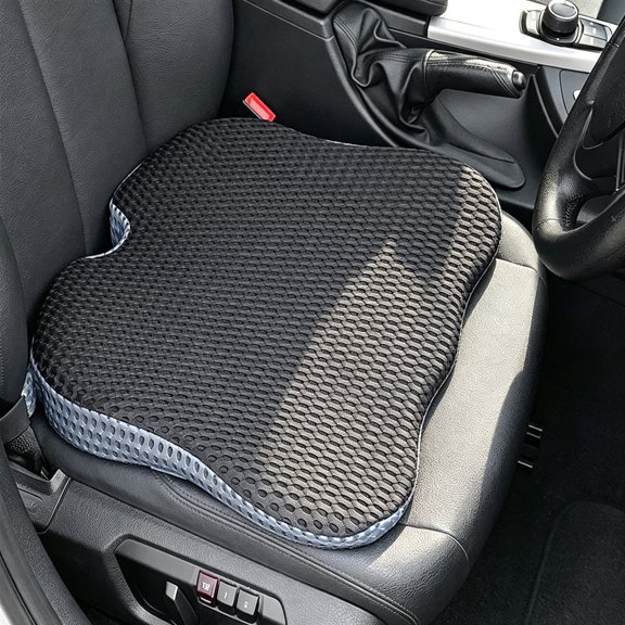 Jenmayt Car Seat Cushion Memory Foam, Wedge Booster Seat Pad for Driving, Non-Slip Universal Cushion for Long Driving, Truck, Office Chair, Black
