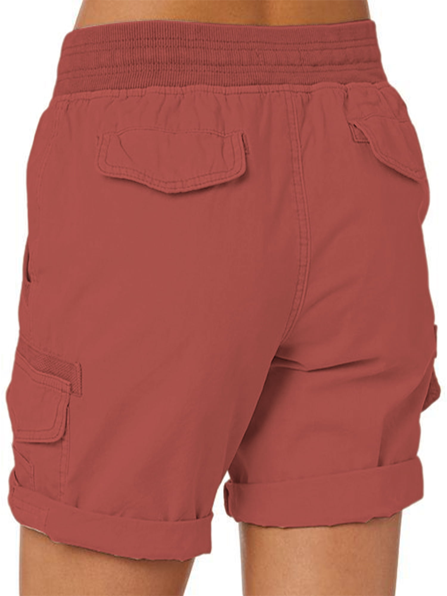Frontwalk Cotton Linen Beach Shorts for Women High Waist Drawstring Casual  with Pockets S-3XL - Walmart.com