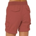 thumbnail image 3 of Capreze Hight Waist Beach Loose Linen Shorts Women Summer Bermuda Cargo Shorts Holiday Swimwear Hot Pants Loungewear Size S-3XL, 3 of 3