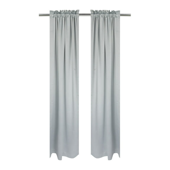 Your Zone Solid Blackout Curtain Panel Pair, Set of 2, Soft Silver, 30" W x 84" L