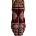 thumbnail image 4 of Mifsaly Ethnic Tribal Print Harem Pants Women High Waist Wide Leg Pant Summer Vacation Casual Trendy Boho Outfits with Pockets XL, 4 of 7
