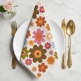 thumbnail image 2 of Bohemia Floral Cloth Napkins, Vintage Orange Pink Flowers Boho Style Beige Washable and Reusable Dinner Napkins Set of 8, Table Napkin for Kitchen Party Birthday Wedding Hotel Housewarming 20"x20", 2 of 9