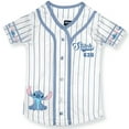 thumbnail image 2 of Disney Lilo & Stitch Girls Mesh Baseball Jersey - Stitch Graphic Print Short Sleeve Button Down Sports Shirt for Kids (Sizes 4-16), 2 of 2