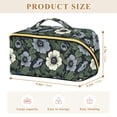 thumbnail image 4 of FORMRS Makeup Bag Travel Cosmetic Organizer for Women Fold Flat Zipper Pouch with Handle, Dark Floral, 4 of 8