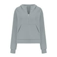 thumbnail image 5 of Kaprioy Womens Sweatshirts Half Zip Cropped Pullover Fleece Quarter Zipper Hoodies 2025 Fall Fashion Clothes RD2, L, 5 of 6