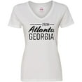 thumbnail image 3 of Inktastic From Atlanta Georgia in Black Distressed Text Women's V-Neck T-Shirt, 3 of 5
