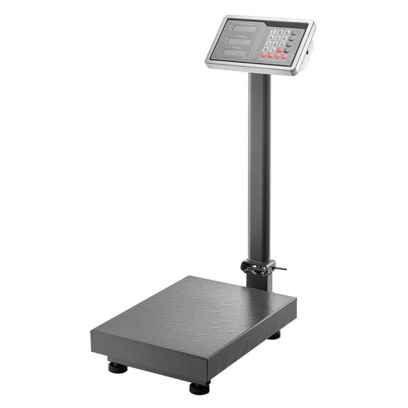 Computing Digital Platform Scale, 220 lbs Load, 0.04 lbs Accuracy, Electronic Floor Scale with LB/KG, Tare, Price Calculator, AC/DC Power Supply, Fit for Luggage, Shipping, Packages, Postage