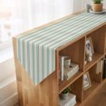 thumbnail image 4 of Teal Green Lines Table Runner Linen Burlap Table Runner 70 Inches Long Modern Vertical Striped Farmhouse Retro Dresser Scarves for Kitchen Island Coffee Dining Room Party Holiday Decoration 13"x70", 4 of 8
