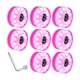 thumbnail image 2 of 8x Rodamientos de Ruedas para Patines Instalados, Dureza 82A, Accesorios para Interiores, Ruedas Iluminadas para Exteriores de 58mm para Patines de Do Rosa, 2 of 8
