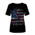 thumbnail image 5 of OAVQHLG3B 4th of July Outfits for Women American Flag T Shirt Summer Casual Round-neck Shirt T Short Sleeve Letters Print Tees Tops Blouse, 5 of 6