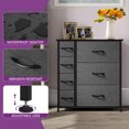 thumbnail image 5 of Dextrus 7 Drawers High Dresser Living Room Storage Tower Organizer, Black Grey, 5 of 5