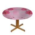 thumbnail image 3 of WYYP Pink Flowers Round Table Cover - Washable for Home Kitchen Outdoor Decoration - 100% Polyester Fiber White, 3 of 8