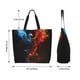 thumbnail image 5 of Balery Red And Blue Fire Bird Bolsa Tote Estilo Estético con Cremalleras, Bolsa de Hombro, Bolsa de Compras Grande y Plegable, 5 of 8