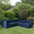 thumbnail image 3 of Patioflare Flexiform Modular L-Shape Patio Sofa Set, Blue, 3 of 9