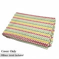 thumbnail image 5 of Retro Floor Pillow Lounger Cover, Colorful Triangles Sharp Edged Geometric Shapes in Horizontal Line, Nap Mat Printed Fabric Case for 5 Pillows, 88" x 36", Dark Coral Pale Green, by Ambesonne, 5 of 5