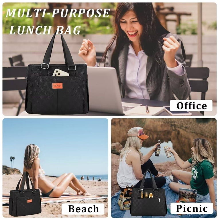 Holuxer Large Lunch Bag for Women, 14L Black photo 6