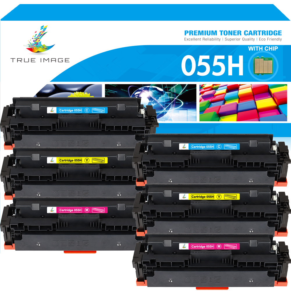 True Image 6Pack Compatible Toner Cartridge for Canon 055H imageCLASS