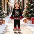 thumbnail image 3 of HCNTES Girls Clothes 18M 24M 1T 2T 3T 4T 5T Child Girls Outfits Toddler Long Sleeved Merry Christmas Top and Elastic Waist Pants 2Pcs Pretty Clothing Sets Gift for Baby Fall Winter, 3 of 7