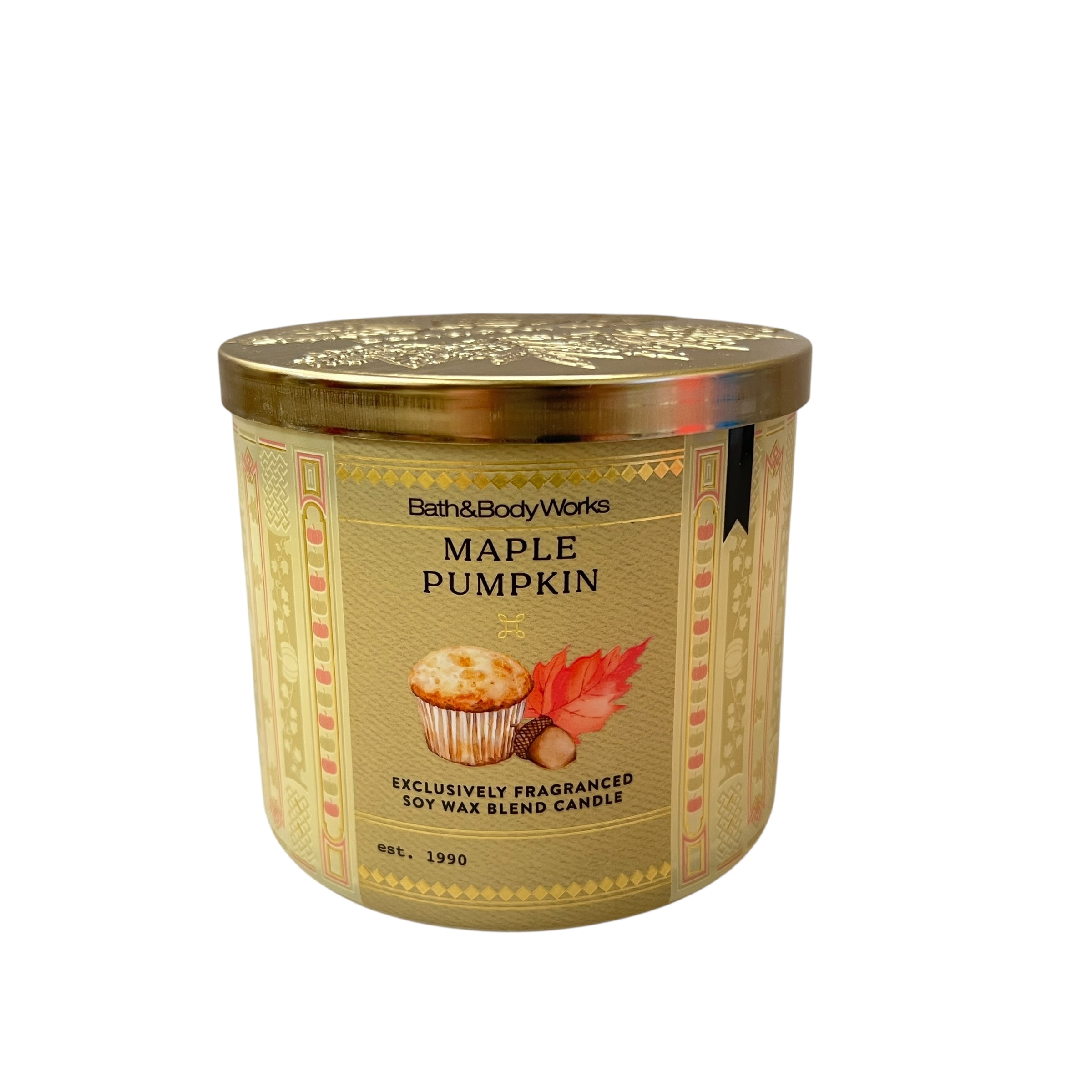 Bath & Body Works Maple Pumpkin Scented 3 Wick Candle 14.5 oz