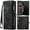 Black, variant on Case for Samsung Galaxy Note 10 Wallet Cover Trifold with Tpu Pc Handmade Leather Zipper Detachable Card Holder Strong Magnetic