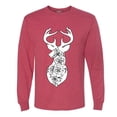 thumbnail image 2 of Deer Rose Animal Lover Mens Long Sleeve Shirt, Vintage Heather Red, Medium, 2 of 3