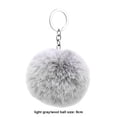 thumbnail image 2 of Pom Pom Keychain Plush Fashion Car Door Key Holder Backpack Handbag Coin Purse Wallet Decorative Pompom Keyrings Pendant Light Gray, 2 of 7
