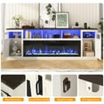 thumbnail image 3 of ChVans 95" Farmhouse Fireplace TV Stand for 90/100"TV with 60'' Electric Fireplace, LED Large Entertainment Center with Lights & Power Outlets & 2 Barn Doors Storage Cabinet for Living Room, White, 3 of 9