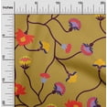 thumbnail image 2 of oneOone Cotton Flex Dark Mustard Fabric Leaves & Clover Quilting Supplies Print Sewing Fabric By The Yard 40 Inch Wide, 2 of 6