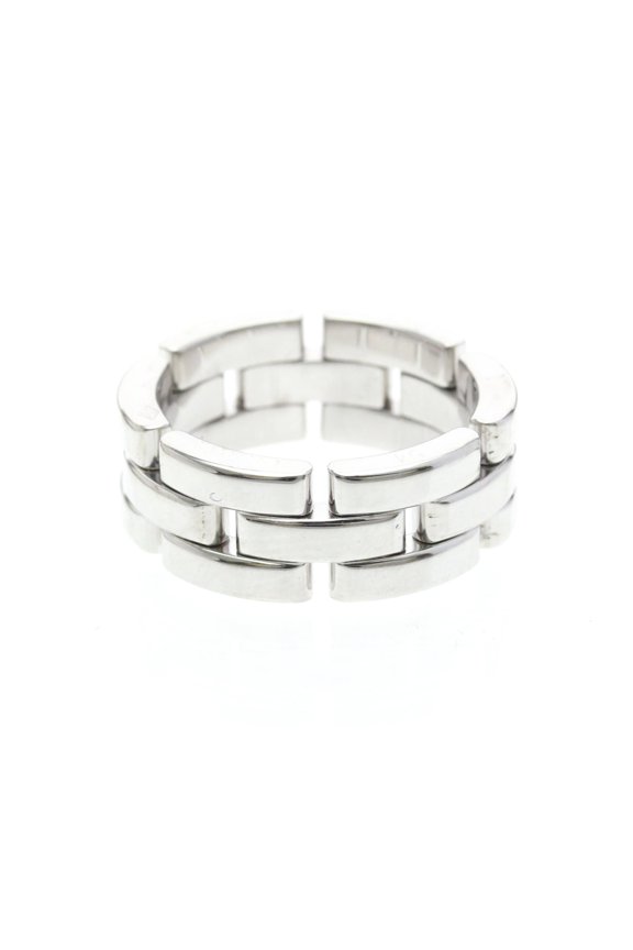 Pre-Owned Cartier Maillon Panthre Ring White Gold (18K) Fashion No Stone Band Ring Silver